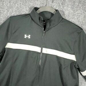 Under Armour Mens Full Zip Track Jacket Black White Stripe 1376887 Small